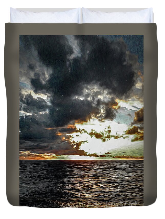 Fiji Duvet Cover featuring the photograph Fijian Sunset 3 by Stefan H Unger