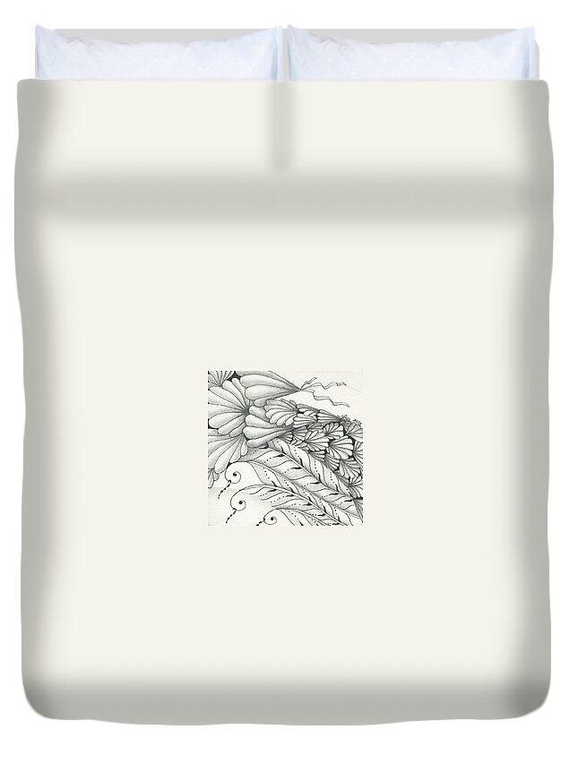 Finery Duvet Cover featuring the drawing Finery by Jan Steinle