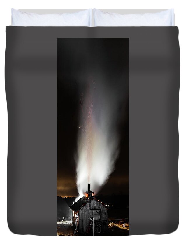 Vermont Duvet Cover featuring the photograph Fire and Steam by Tim Kirchoff