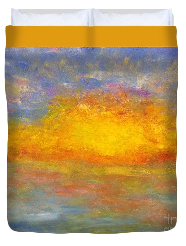  Duvet Cover featuring the painting Fire and Water by Barrie Stark