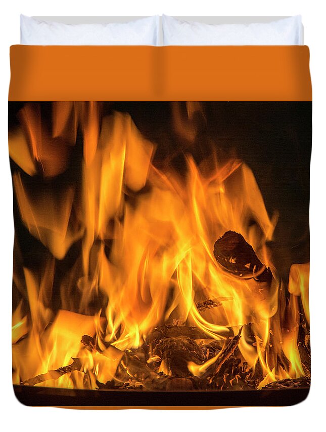 Fire Duvet Cover featuring the photograph Fire by Cathy Kovarik