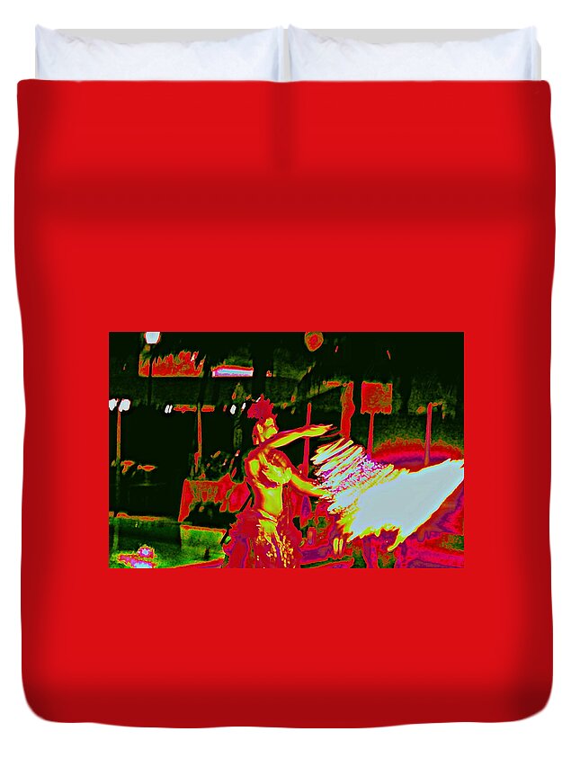 Fire Duvet Cover featuring the photograph Fire Dancer by Elton Hazel