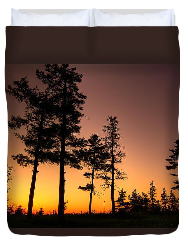 Sun Duvet Cover featuring the photograph FIRE in the SKY by Jakub Sisak