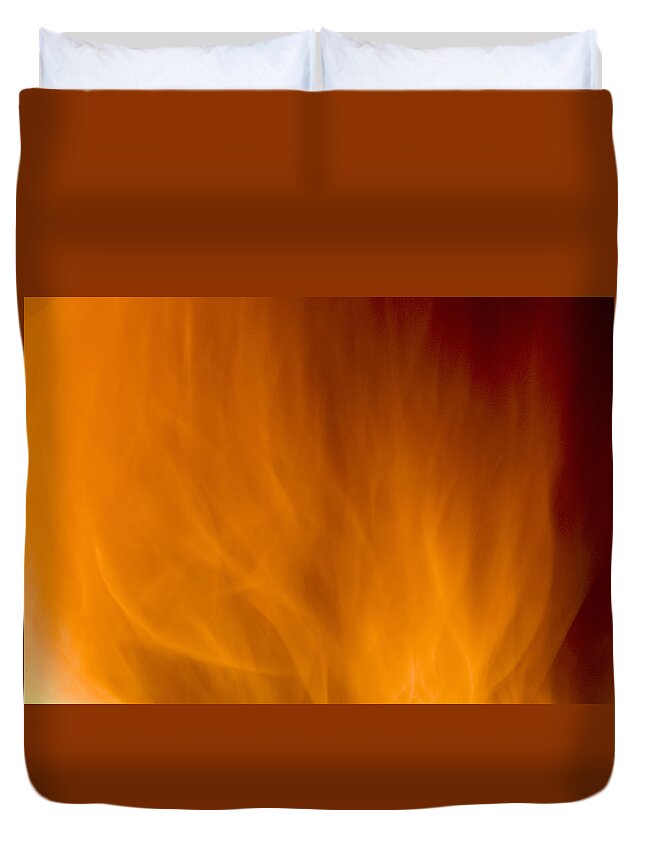 Fire Background Duvet Cover featuring the photograph Fire orange abstract background by Michalakis Ppalis