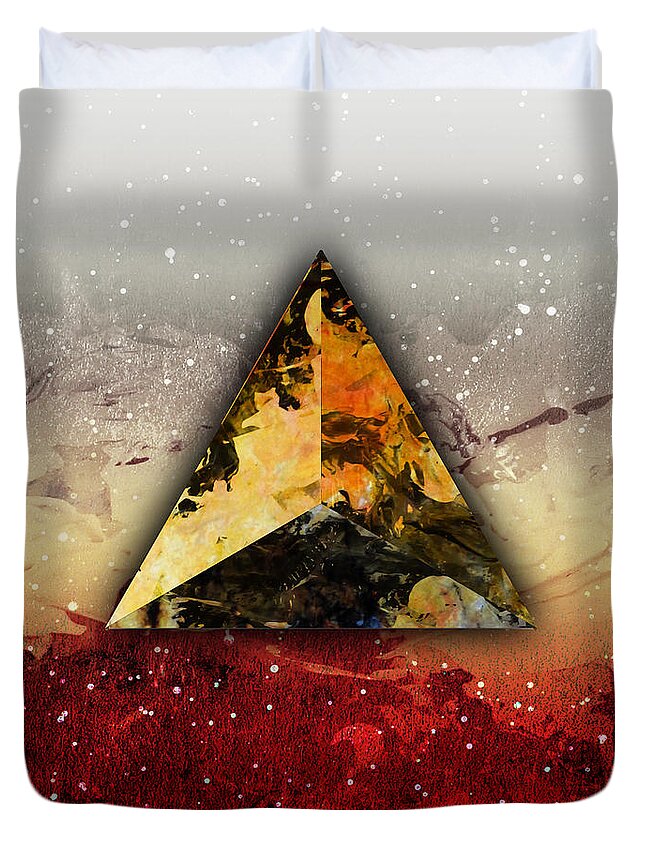 Tetrahedron Duvet Cover featuring the digital art Fire by Stevyn Llewellyn