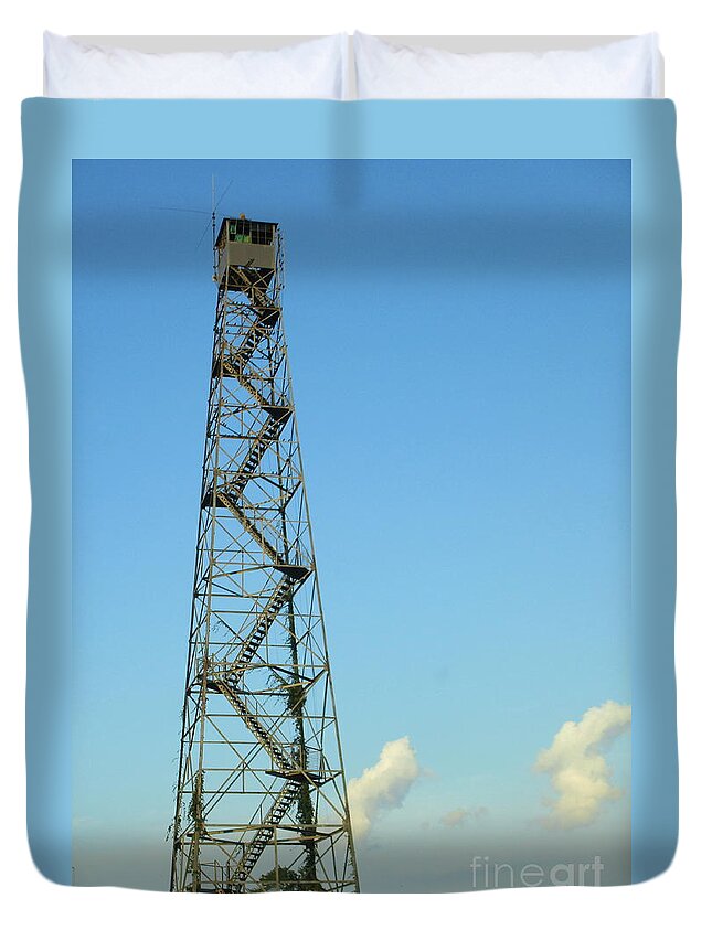 Fire Tower Duvet Cover featuring the photograph Fire Tower by Randall Weidner
