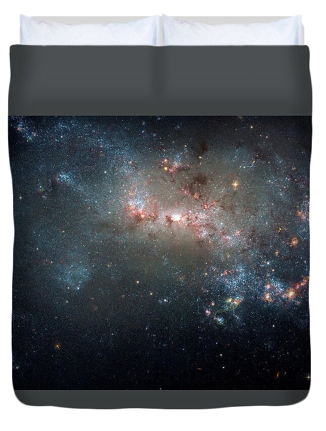 The Universe Duvet Cover featuring the photograph Fireworks in a Magellanic Dwarf Galaxy by Jennifer Rondinelli Reilly - Fine Art Photography