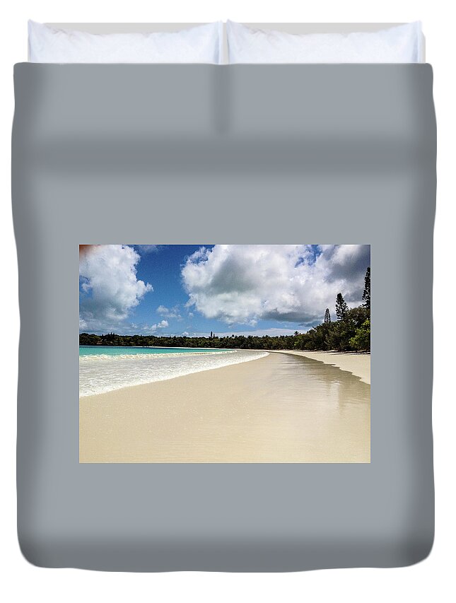 Water Duvet Cover featuring the photograph First footprints by Dorothy Darden