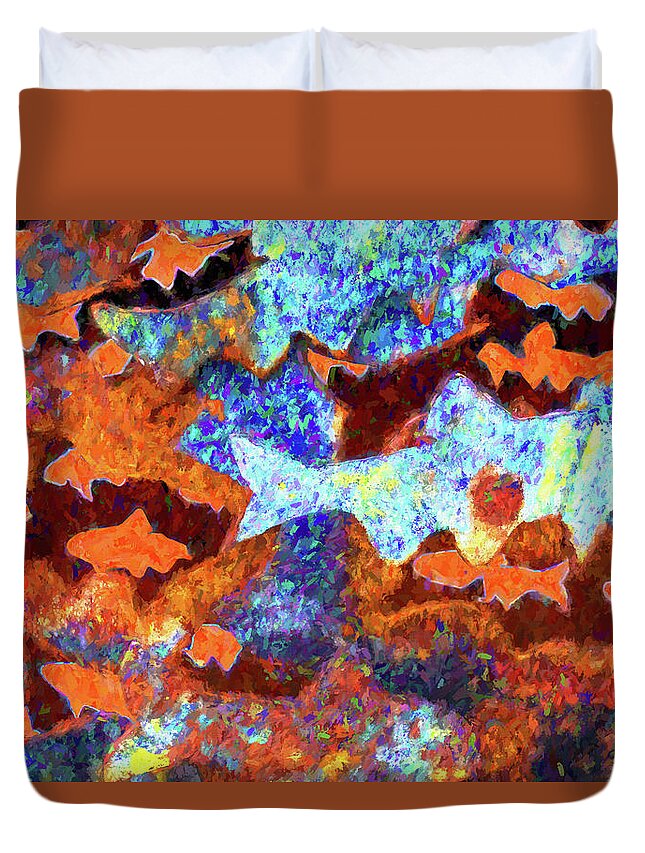 Burlington Vermont Duvet Cover featuring the photograph Fish Abstract by Tom Singleton