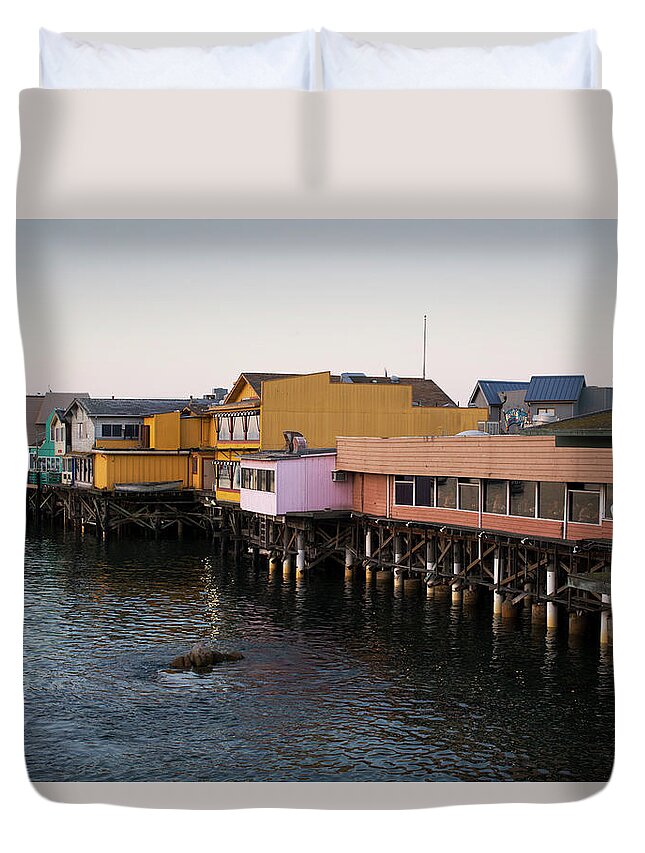 Fisherman Duvet Cover featuring the photograph Fishermans Wharf Monterey CA by David Gordon