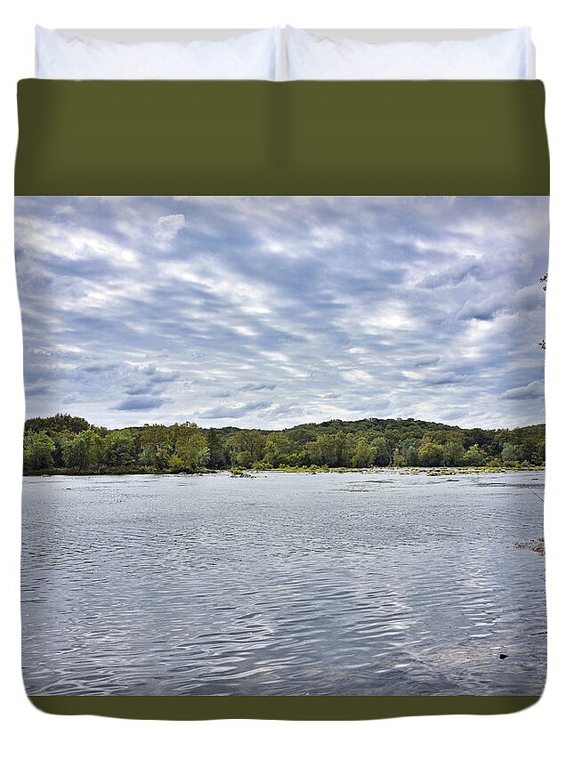 potomac River Duvet Cover featuring the photograph Fishing the Potomac River by Brendan Reals