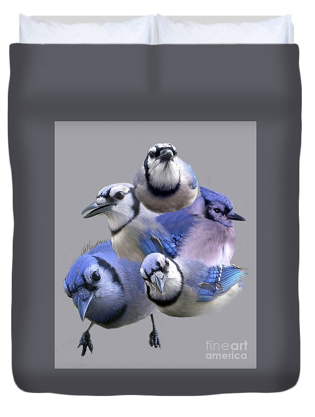Names Of Birds Duvet Cover featuring the photograph Five Of A Kind by Skip Willits