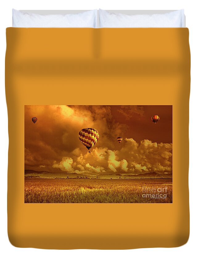 Sky Duvet Cover featuring the photograph Flaming Sky by Charuhas Images