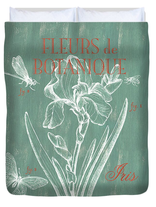 Floral Duvet Cover featuring the painting Fleurs de Botanique by Debbie DeWitt