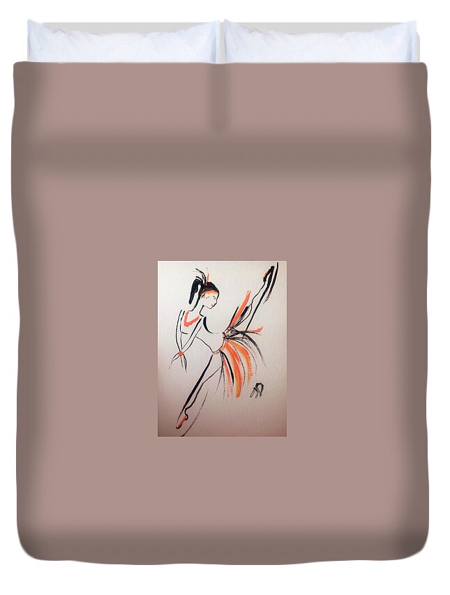 Fancy Duvet Cover featuring the painting Flight of fancy by Judith Desrosiers