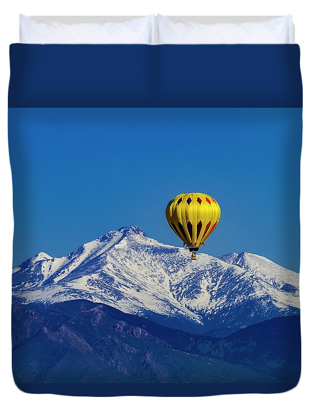 Colorado Duvet Cover featuring the photograph Floating Above the Mountains by Teri Virbickis