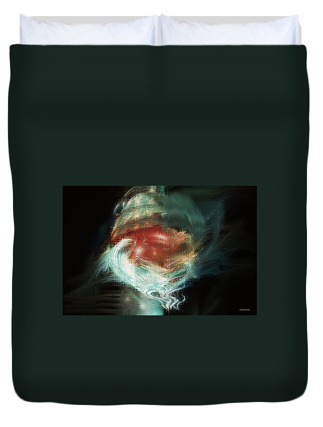  Floating Free Duvet Cover featuring the digital art Floating Free by Linda Sannuti