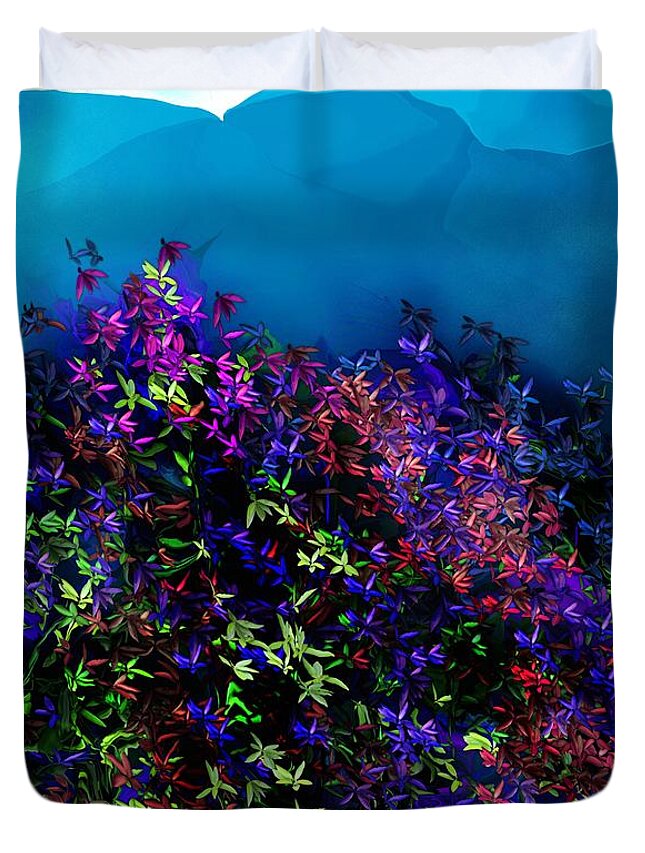  Fine Art Duvet Cover featuring the digital art Floral 073116 by David Lane