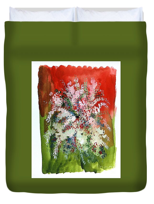 Flowers Duvet Cover featuring the painting Floral 19 by David Neace