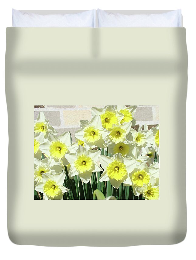 Nature Duvet Cover featuring the photograph Floral Daffodils Garden art prints Floral Bouquet Baslee Troutman by Patti Baslee