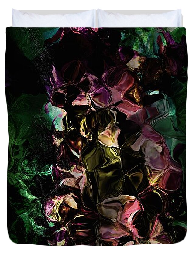 Floral Duvet Cover featuring the digital art Floral Fantasy 072817 by David Lane