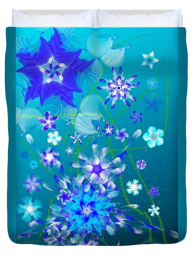 Floral Duvet Cover featuring the digital art Floral fantasy 121910 by David Lane