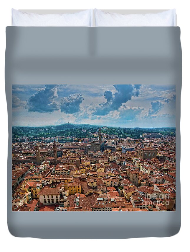 Florence Duvet Cover featuring the photograph Florence by Maria Rabinky