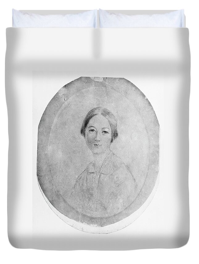 1846 Duvet Cover featuring the photograph Florence Nightingale by Elizabeth Eastlake