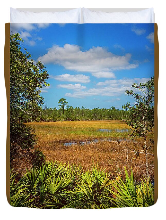 North Port Florida Duvet Cover featuring the photograph Florida Marsh by Tom Singleton