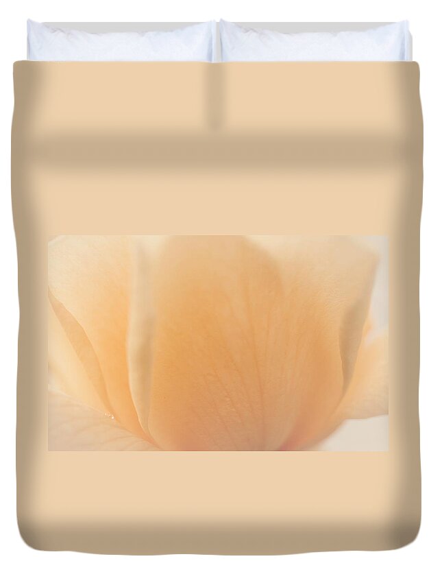  Duvet Cover featuring the photograph Flourishing Soft Peach Rose by The Art Of Marilyn Ridoutt-Greene