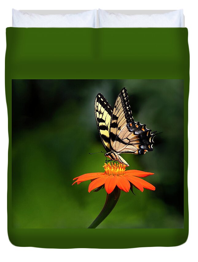 Butterfly Duvet Cover featuring the photograph Flower Dance by Art Cole