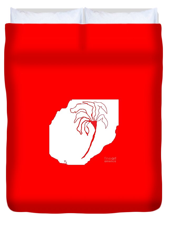 Drawing Duvet Cover featuring the painting Flower Drawing by Marsha Heiken