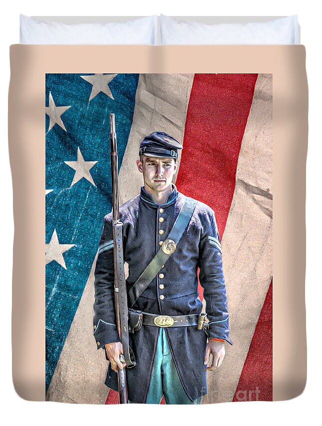 Soldier Duvet Cover featuring the digital art Flower of Our Youth by Randy Steele