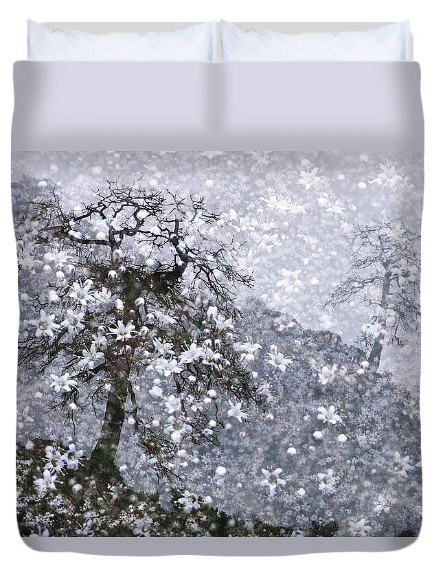 Fantasy Duvet Cover featuring the photograph Flower Shower by Ed Hall