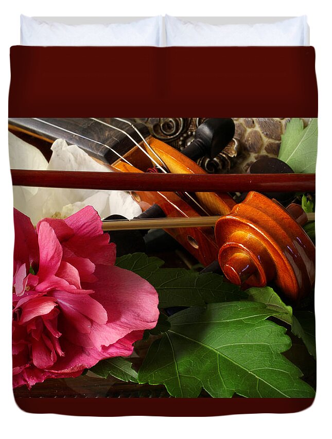 Violin Duvet Cover featuring the photograph Flower Song by Robert Och