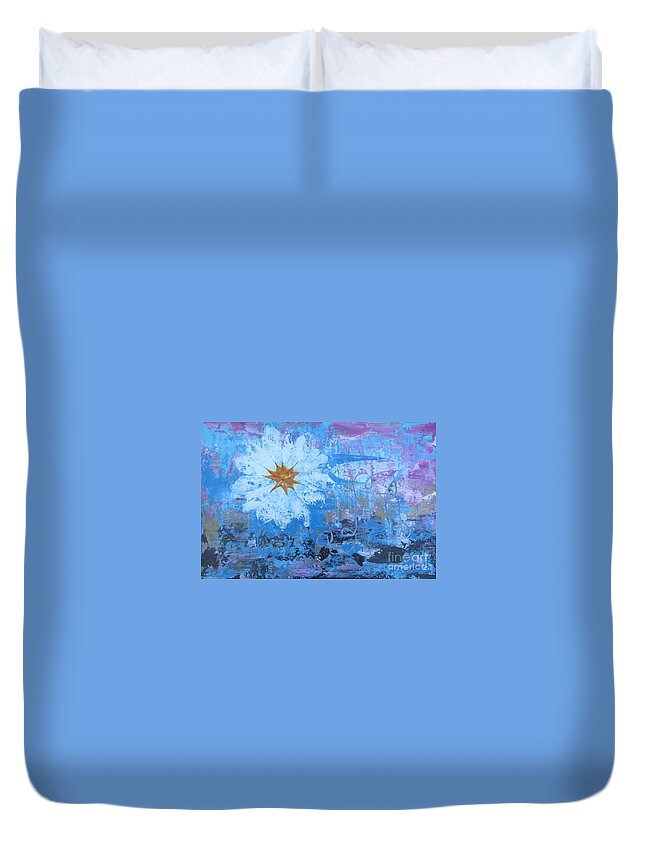Land Duvet Cover featuring the painting Flowers 19 by Jacqueline Athmann
