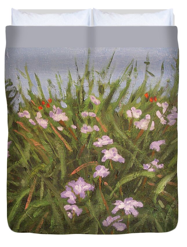 Impressionist Duvet Cover featuring the painting Flowers 2 by Stan Chraminski
