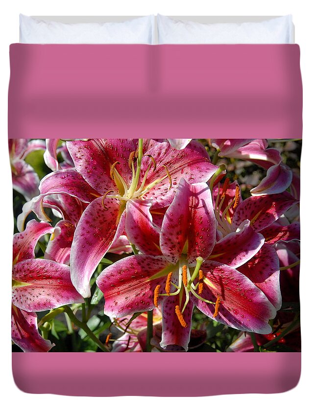 Lily Duvet Cover featuring the photograph Flowers 731 by Joyce StJames