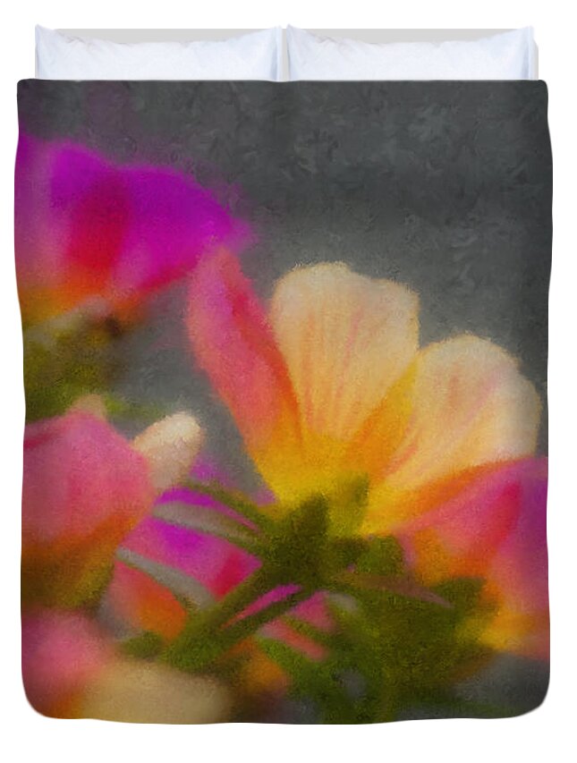 Floral Duvet Cover featuring the painting Flowers and Eternity by Bill McEntee