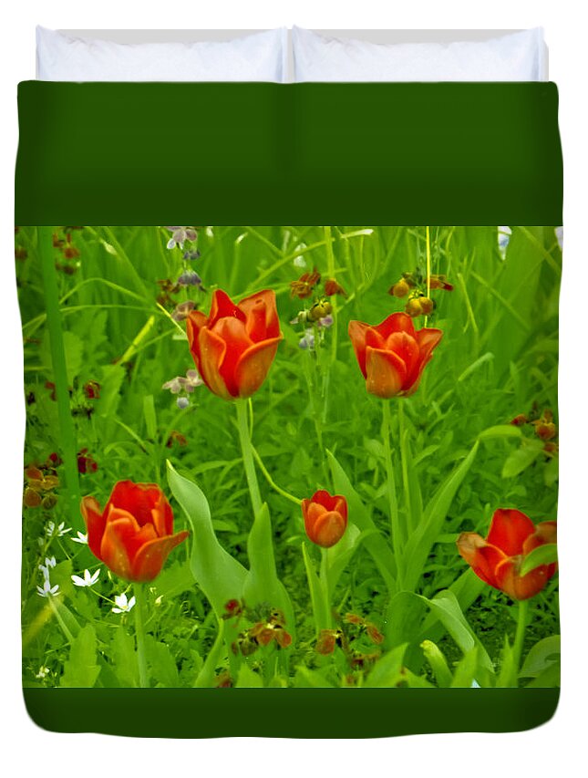 Film Duvet Cover featuring the photograph Flowers from Monet's Garden by Matthew Bamberg