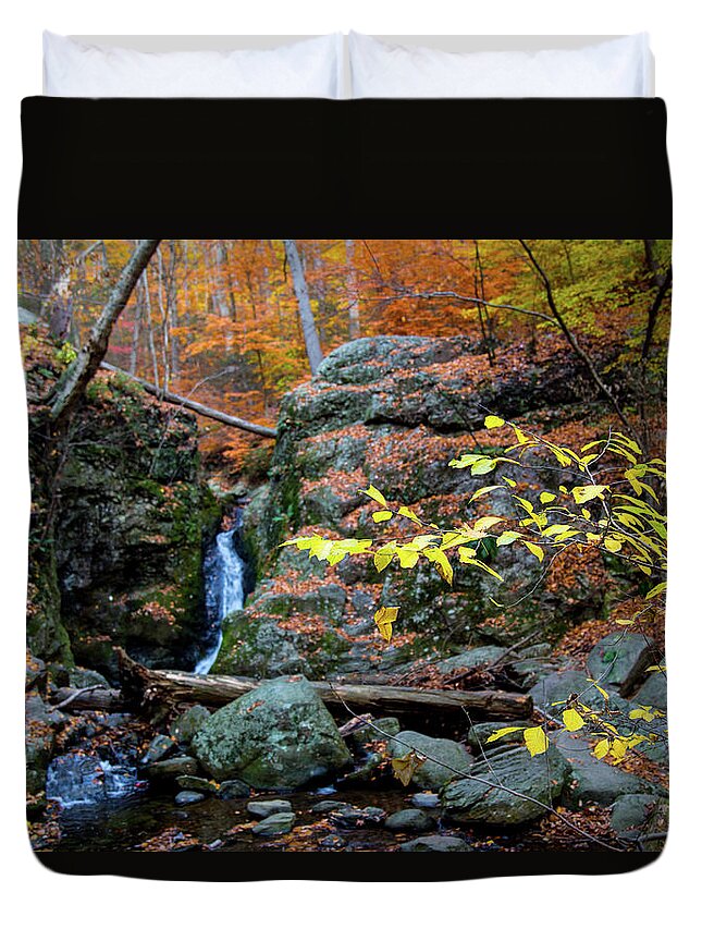 Autumn Duvet Cover featuring the photograph Flowing Into Autumn by Karol Livote
