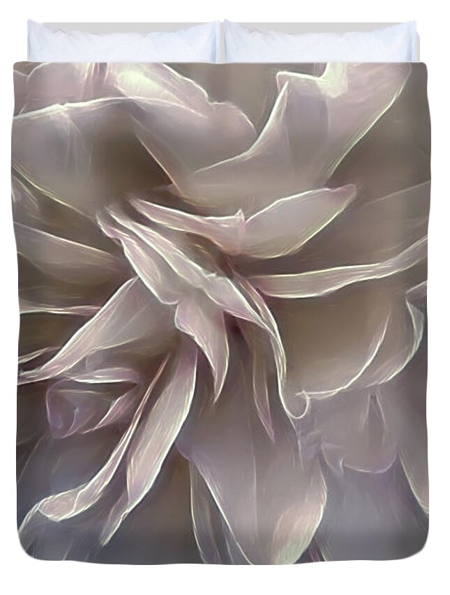 Flower Duvet Cover featuring the photograph Fluttering Peony by Darlene Kwiatkowski