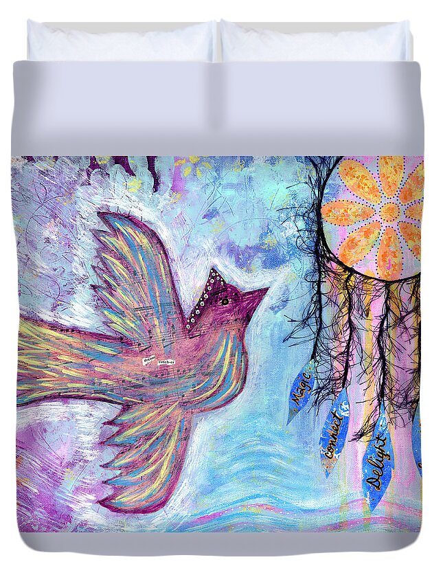 Fly Duvet Cover featuring the photograph Fly into Your Sweet Dreams by Julia Ostara From Thrive True dot com