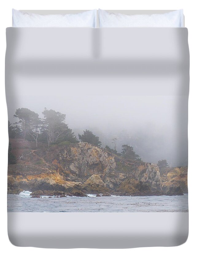 Fog Duvet Cover featuring the photograph Foggy Day at Point Lobos by Derek Dean