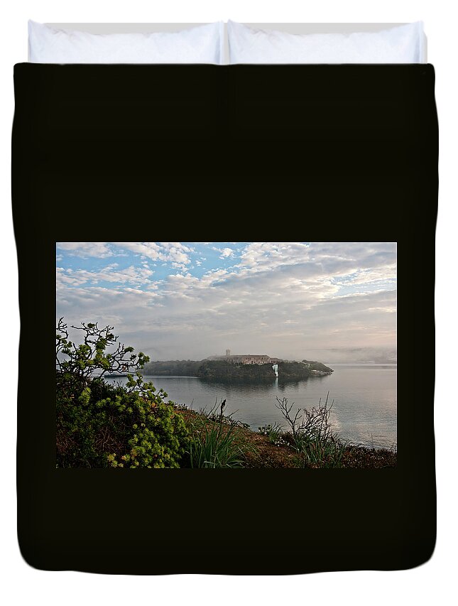 Duvet Cover featuring the photograph Foggy days in bloody island 1 by Pedro Cardona Llambias