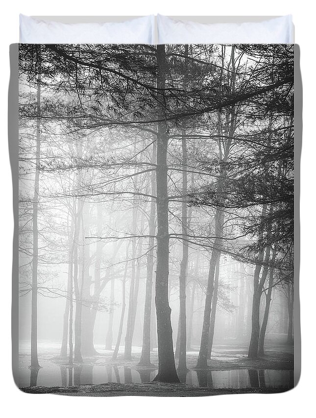 New England Duvet Cover featuring the photograph Foggy Ellacoya by Robert Clifford