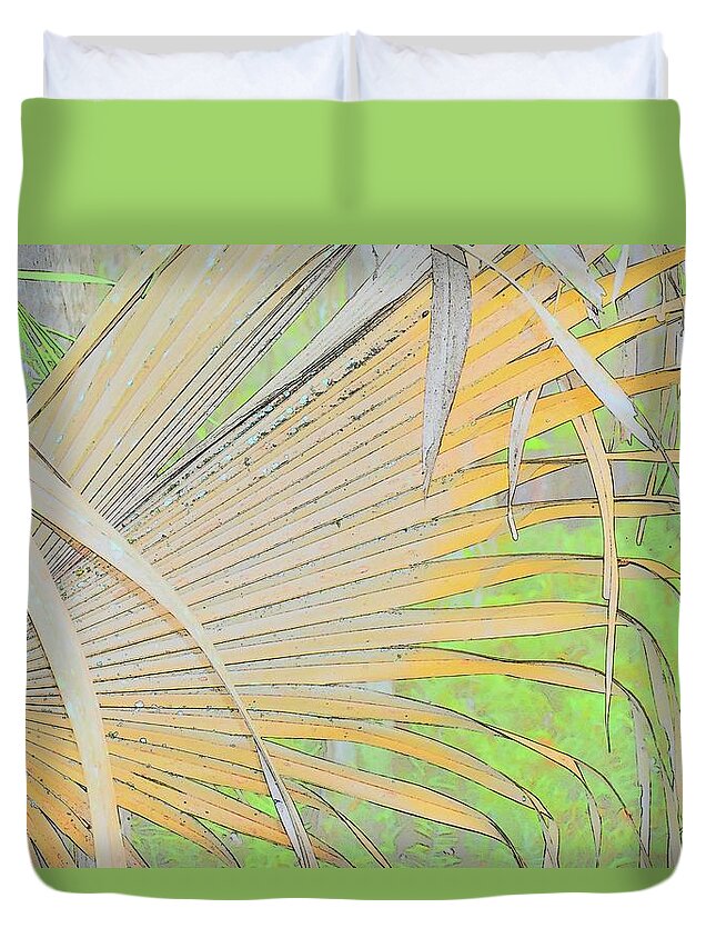 Nature Duvet Cover featuring the photograph Fold Over Palm by Florene Welebny