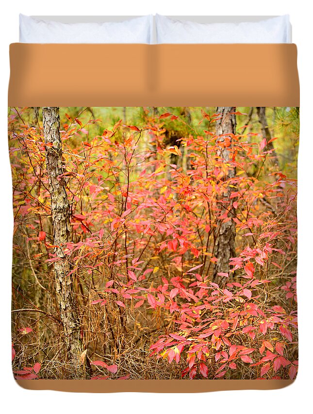 Autumn Duvet Cover featuring the photograph Foliage on Fire by Louis Dallara