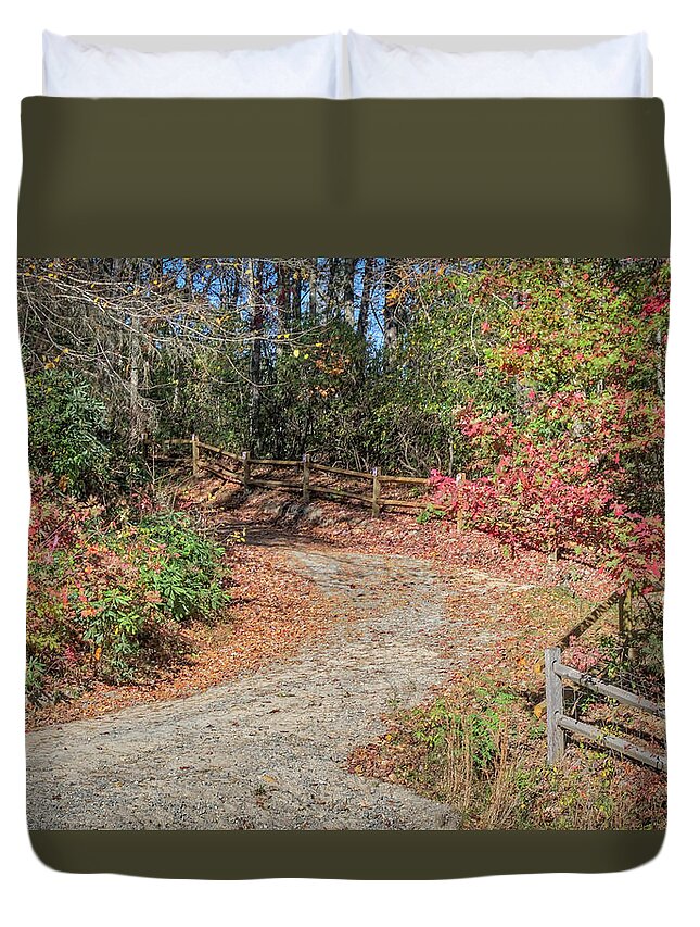 Brevard Duvet Cover featuring the photograph Follow the path by Jane Luxton