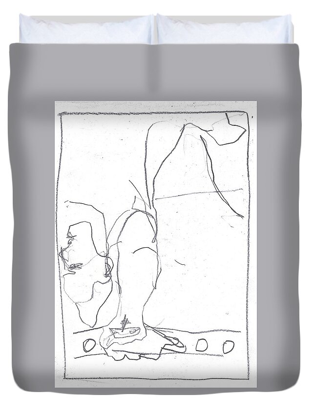 Sketch Duvet Cover featuring the drawing For b story 4 7 by Edgeworth Johnstone